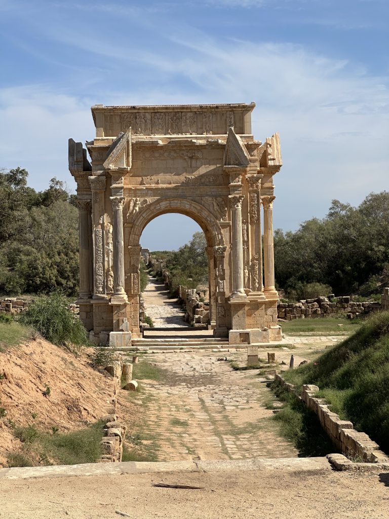 an arch in Leptis Magna